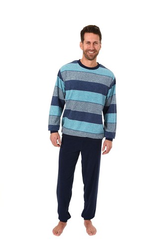 Herren frottee pyjama - herren, rundhals