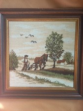 2 Gobelin Stickbilder mit