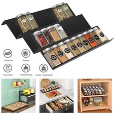 2× Gewürzregal Schublade Gewürz Schubladeneinsatz Gewürzhalter von 23cm bis 46cm