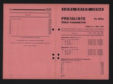JENA, Preisliste 1934, Carl