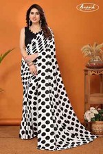 Party Wear Saree Black & White