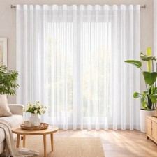 Gardine Voile Weiß Wellenband