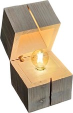 Tischleuchte holz würfel - holz,