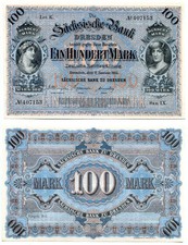 100 Mark Sächsische Bank zu