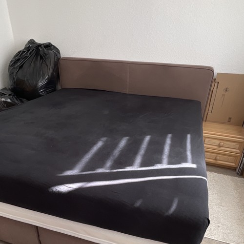 Boxspringbett grau stoffbezug - grau,