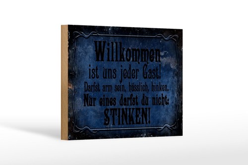 Holzschild willkommen ist uns - holzschild,