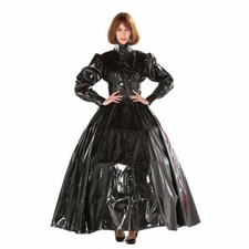 maid Sissy Girl Black PVC Long