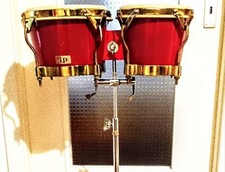 Latin Percussion LP Fiberglass Red Bongo & Bongo Mounting Bracket