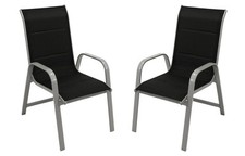 2x Gartenstuhl Stapelsessel Stapelstuhl Gartensessel CESANO Alu silber  2. WAHL