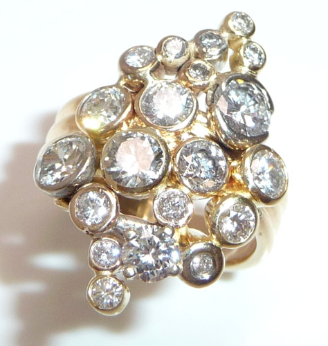 Ring 585 gold cluster von - ring,