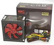 450 WATT HKC W GAMER PC Computer ATX Netzteil SATA PCIe SILENT 12cm Lüfter 120mm