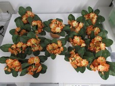 Primelstrauß, 4er Set - künstlich, Seidenblumen, Biedermeierart m. Topf - orange