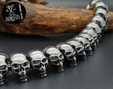 XXL Halskette Totenköpfe Skull Gothic Schmuck Biker Edelstahl Schädel NEU