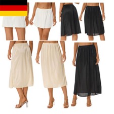DE Damen Halbrock Elastischer Unterrock Petticoat Unter Kleid Rock Schlupfrock