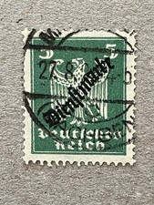 Briefmarke Deutsches Reich grün 5 Pfennig Serie "Neuer Reichsadler"- Dienstmarke