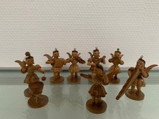 7 x Blank Engel Kapelle Orchester Kurzrock natur Erzgebirge