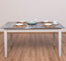 Esstisch ausziehbar rechteckig Küchentisch Esszimmertisch Holz Shabby grau