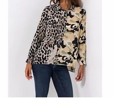 DINE 'N' DANCE Bluse, 1/1-Arm Kragen Logoknöpfe leger Gr:48 Si