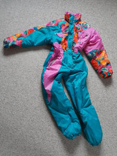 38 M C. Keer 80er 90er echter Vintage Skianzug Skioverall Skijacke Skihose