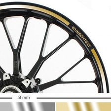Chrom Felgenrandaufkleber 9 mm