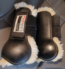 schwarze original Lammfell Gamaschen Loesdau - VB/COB