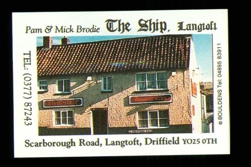 Matchbox label pub the - label,