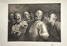 Karikatur Honore Daumier das Studio 1904 Die Trinker