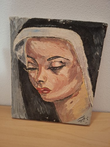 ölbild nonne vintage 1959 - Ölbild,