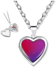 Stimmungskette Damen Herz Medaillon Halskette Farbwechsel