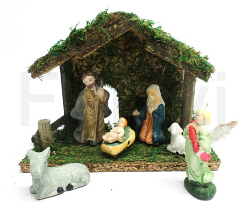 Weihnachtskrippe mit keramik - mit, 6