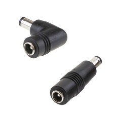 Netzteil-Adapter gerade/abgewinkelt für DC-Hohlstecker, 5,5/2,1mm & 5,5/2,5mm IN