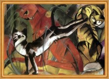 Drei Katzen um 1913 Expressionismus von Franz Marc Blauer Reiter auf LW A2 30