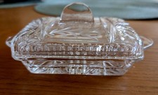 Alte Butterdose Kristallglas