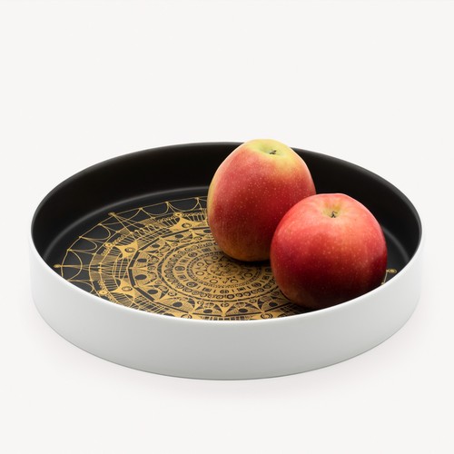 White black gold porcelain - black,