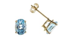 9 kt Gold Blautopas Ohrstecker