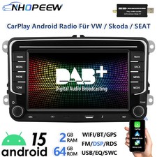 Type-C Android Radio Carplay DAB+ GPS Navi Für VW Golf 5 6 Polo T5 Touran Passat