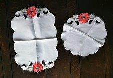 2-er Set Tischdeckchen Platzdeckchen Oval 42x29 cm Rund Ø 28 cm