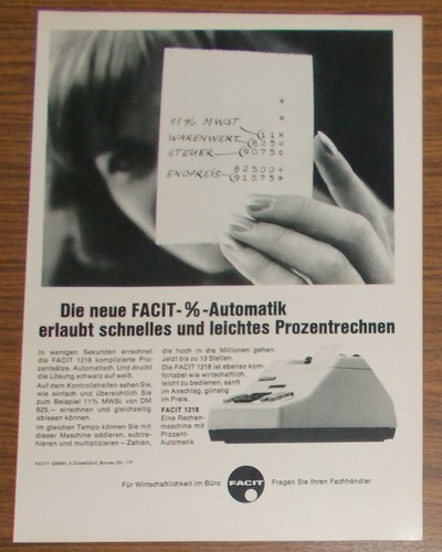 Seltene werbung facit 1218 - seltene,