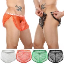 Herren Boxershorts Slip Unterwäsche Sexy Fischnetz Durchsichtige Unterhose