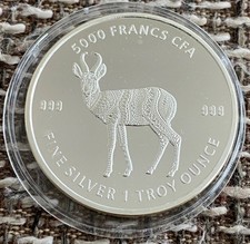 1 UNZE 999 SILBER - AFRIKA SPRINGBOCK - Oz Antilope SILBERMÜNZE - Maple Leaf