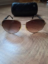 Chanel Sonnenbrille Damen Gold Vintage