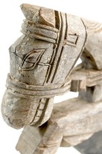 antiker Pferdekopf Hartholz