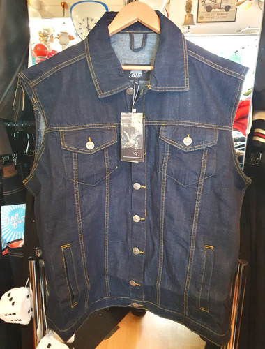 Raw denim weste - denim, oldschool