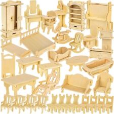 Puppenhaus Möbel Personalisierbar 34-teilig DIY 3D-Puzzle Bastelset Holz