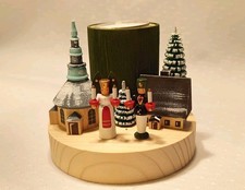 Erzgebirge Teelichthalter Weihnachten Seiffener Kirche Engel Bergmann Handarbeit