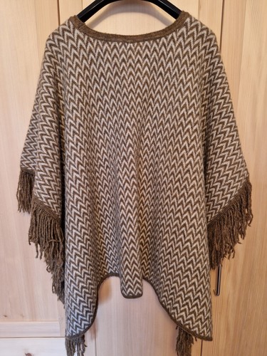 Weicher alpaka poncho mit - weicher,