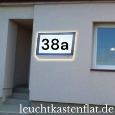 20×35cm Hausnummernschild mit Beleuchtung Leuchtkasten einseitig Eloxiert