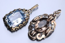 2 antike alte Kettenanhänger echtes Silber Art deco Jugendstil Schmuckstücke