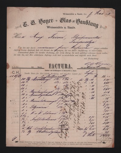 Weissenfels rechnung 1895 c - weissenfels,,