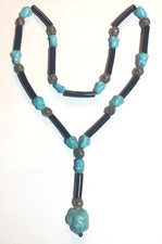 Kette Silber schwarze Koralle